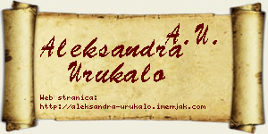 Aleksandra Urukalo vizit kartica
